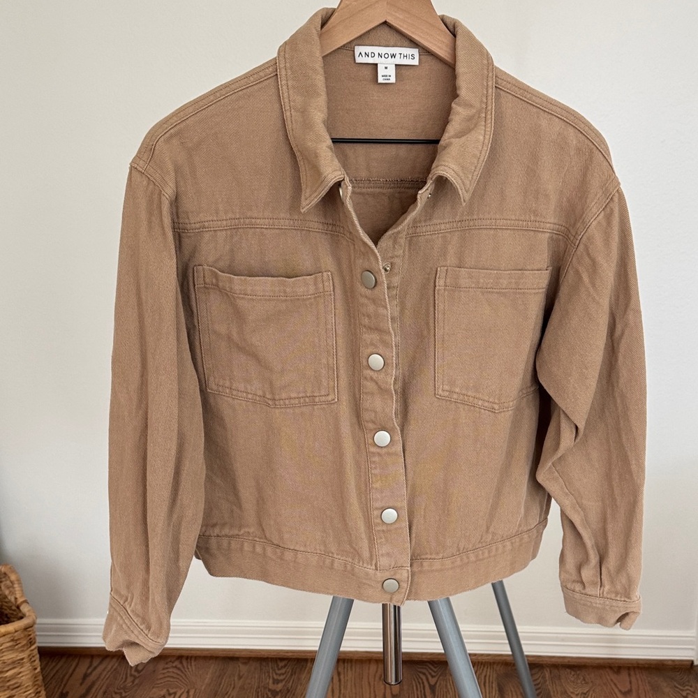 And Now This Women's Tan Jean Jacket